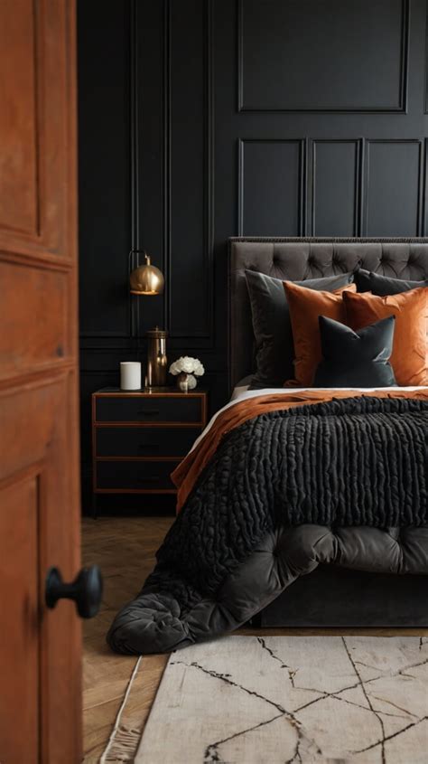 Stylish Black Rust Bedroom Ideas