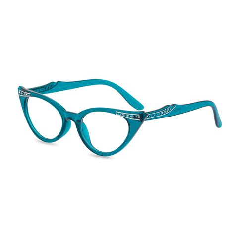 Betty Vintage 50s Style Cat Eye Reading Glasses In Crystal Turquoise Retropeepers Ltd