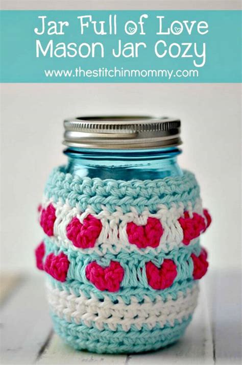 25 Free Crochet Mason Jar Cozy Patterns 99 Crochet