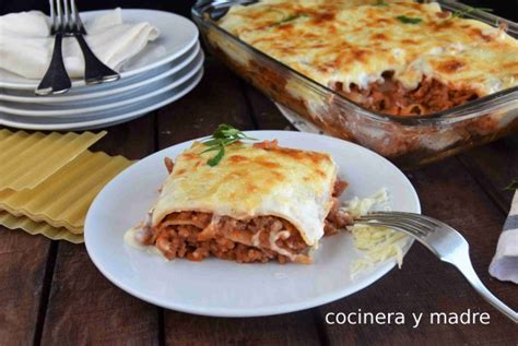 Lasaña boloñesa o lasaña de carne fácil Cocinera y Madre