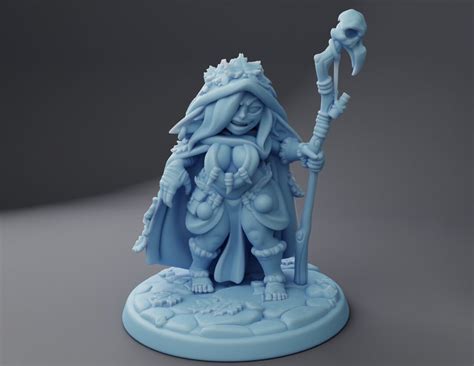 Female Goblin Druid Miniature, Leaf Twin Goddess Miniatures Tabletop ...