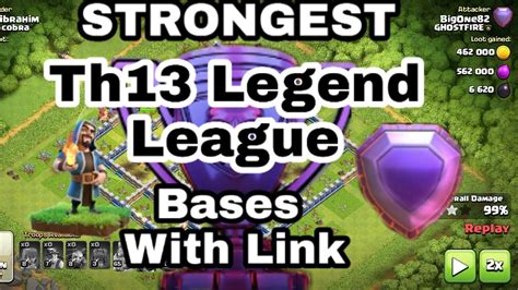 STRONGEST TH13 Legend League War Base With BASE LINK REPLAYS