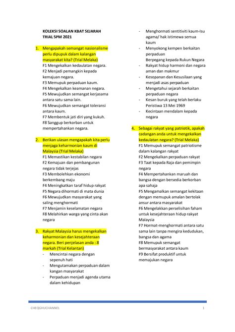 Solution Kbat Sejarah Trial Spm 2021 Studypool