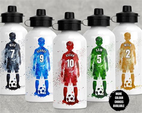 personalised football water bottle childrens custom sports drinks