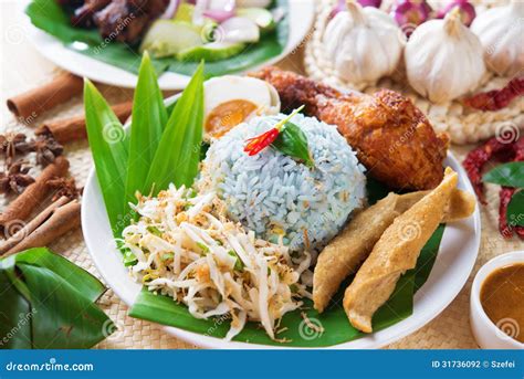 Nasi kerabu stock photo. Image of delicious, keropok - 31736092