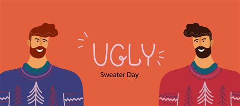 Christmas Jumper Day National Ugly Christmas Sweater Day Vector Flat