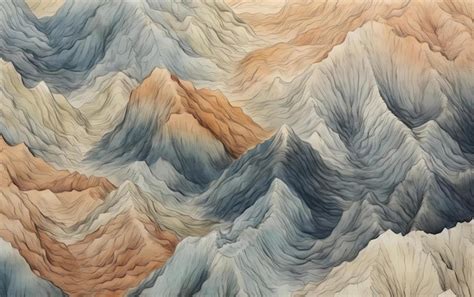 Premium AI Image | a drawing of a mountain painted with color