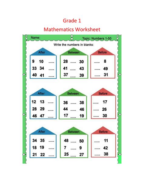 Solution Mathematics Worksheet Grade 1 Studypool