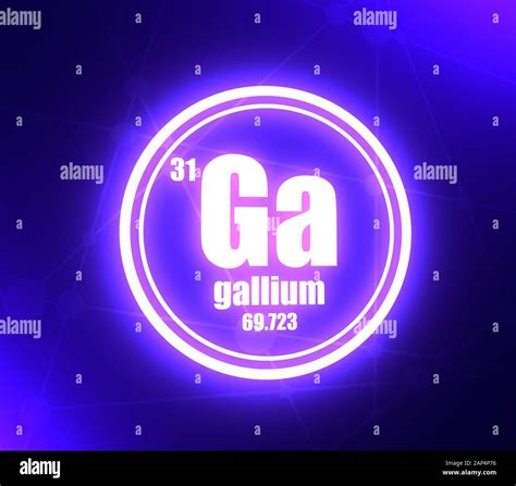 Gallium Chemical Element Sign With Atomic Number And Atomic Weight