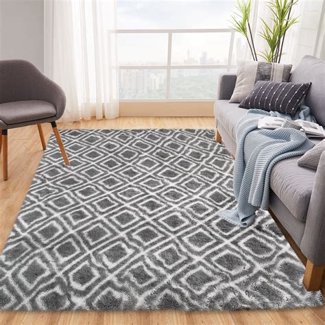 GlowSol 8 X 10 Area Rugs For Living Room Shag Fluffy Area Rug Modern