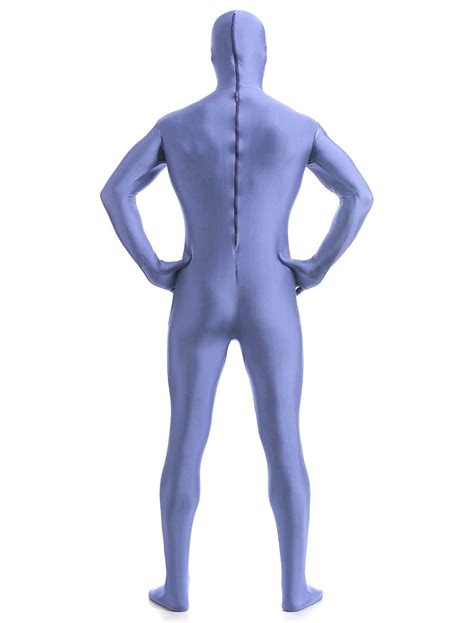 Purple Adults Zentai Suit Lycra Spandex Bodysuit With Face Opened