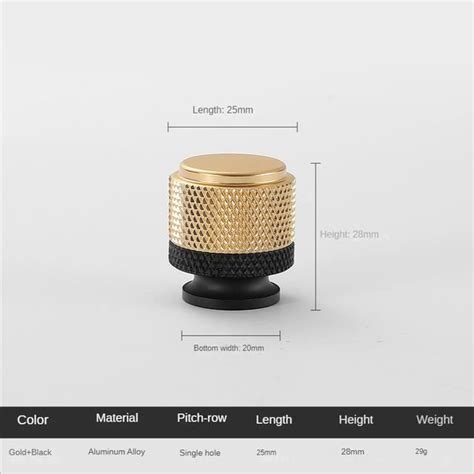 Poignee Black Gold Knob Poign Es De Porte De Meuble En Aluminium