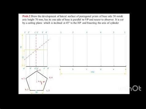 Development Of Lateral Surfaces Of Pentagonal Prism L Engineering