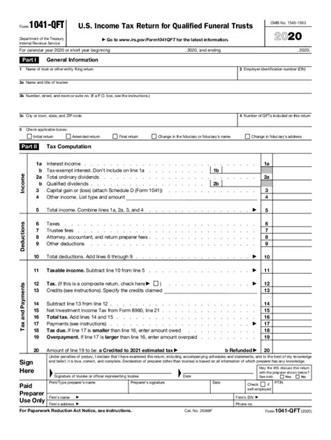 IRS 1041 QFT 2020 2022 Fill Out Tax Template Online US Legal Forms