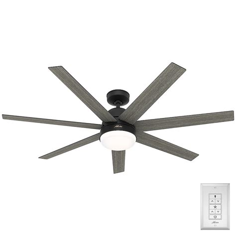 Hunter Phenomenon Simpleconnect 60 In Matte Black With Dark Gray Oak Blades Led Indoor Smart