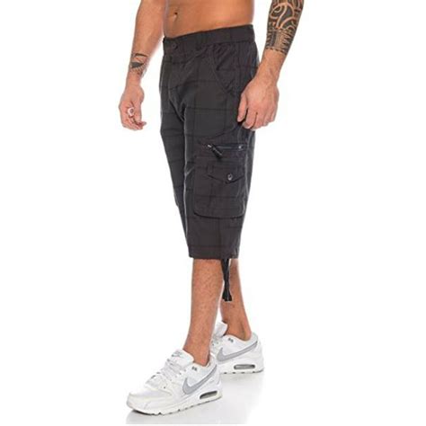 Herren 3 4 Bermuda Cargo Capri Hose Kurze Hose Knielang Herren Shorts