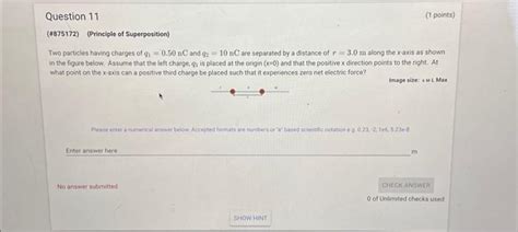 Solved Two Particles Having Charges Of Q1050nc And Q210nc