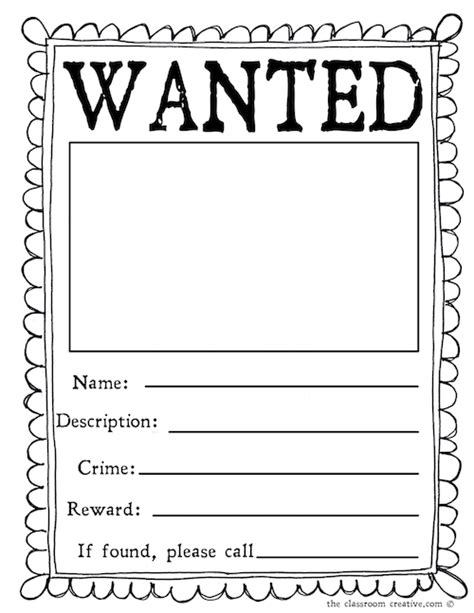 Wanted Poster Template Poster Template Free Free Classroom