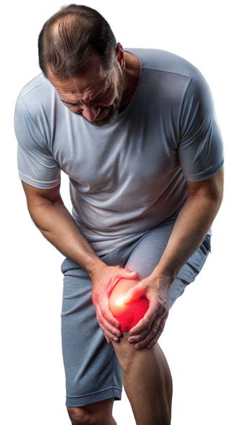 Persona Experimentando Rodilla Dolor Con Transparente Fondo Sugerencia