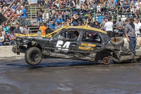 Wrecked Car After Demolition Derby Editorial Stock Image Image Of