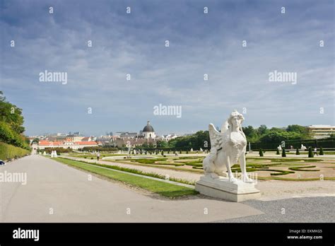 The Vast Landscape Garden With A Marble Sphinx Sculpture At Belvedere