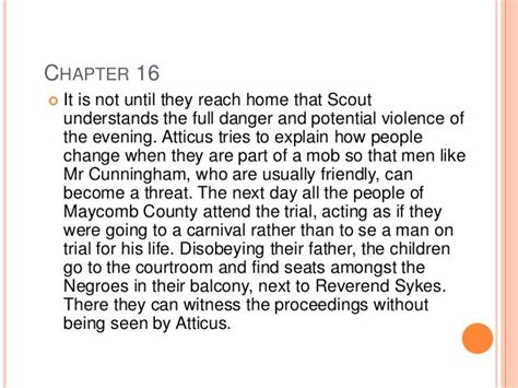 Chapter Summaries For To Kill A Mockingbird