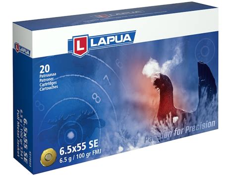 Lapua Ammunition 6 5x55mm Swedish Mauser 100 Grain Full Metal Jacket