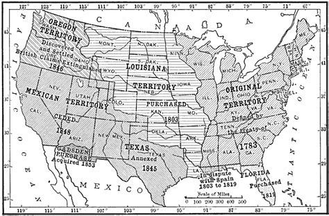 Territorial Acquisitions 1776 1866 America Map History Cartography ...