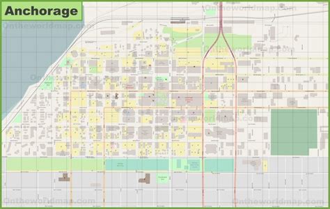 Anchorage downtown map - Ontheworldmap.com