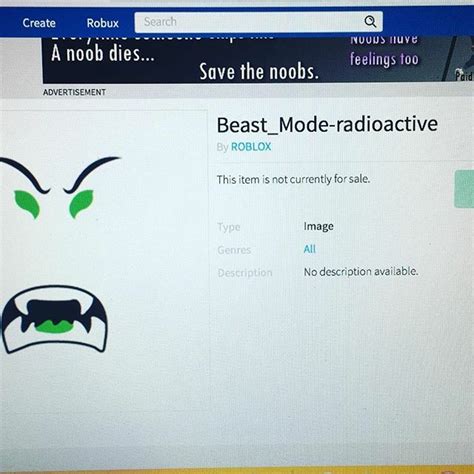 Roblox Radioactive Beast Mode Limited U Video Gaming Gaming