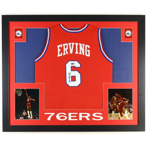 Julius Dr J Erving Signed Custom Framed Jersey Display Jsa