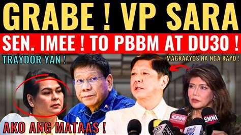 Sen Imee Nagsalita Na Sa Pagkikita Ni Pbbm At Duterte Vp Sara Trust