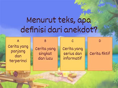 Menentukan Struktur Teks Anekdot Quiz