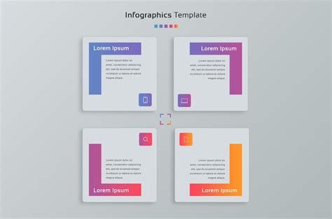 Premium Psd 4 Blocks Business Infographics Template