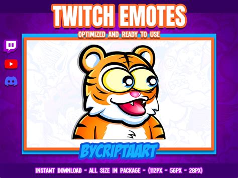 Tiger Pog Twitch Emote Meme Pogger Emoji Kawaii Animals Icon For