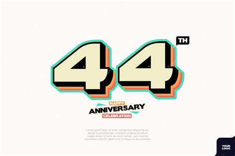 Premium Vector Number 44 Logo Icon Design 44th Birthday Logo Number