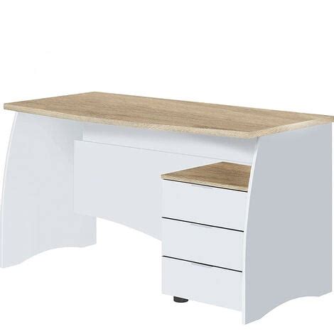 Bureau Avec Commode Trois Tiroirs Couleur Blanc Et Ch Ne X X