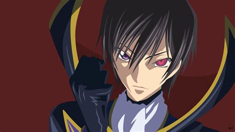 Face Dark Hair Code Geass Lelouch Vi Britannia Red Background