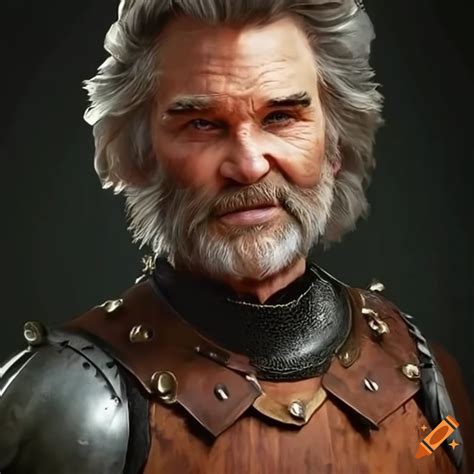 Hyperrealistic Portrait Of Kurt Russell In Medieval Armor On Craiyon