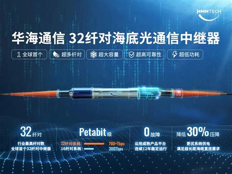 华海通信 32纤对中继器原型机实现petabit级超大容量传输通信世界网