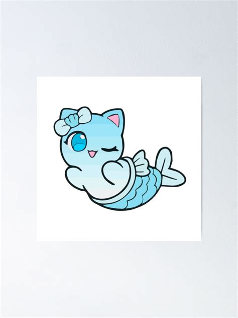 Meemeows Aphmau Cat Plush 5 Cute Cat Mermaid Aphmau Plushies Poster By Creezu Redbubble