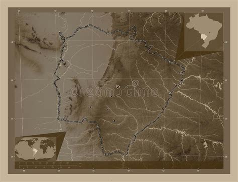 Mato Grosso Do Sul Brazil Sepia Major Cities Stock Illustration Illustration Of Outline