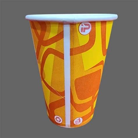 210ml Yellow Printed Paper Glass At Rs 0 43 Piece Paper Glass In