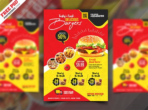 Fast Food Flyer Design PSD Template | PSDFreebies.com