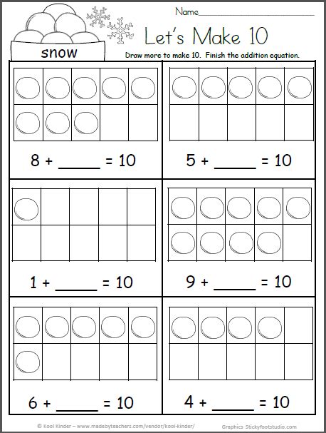 Ten Frame Worksheets Printable Kidsworksheetfun