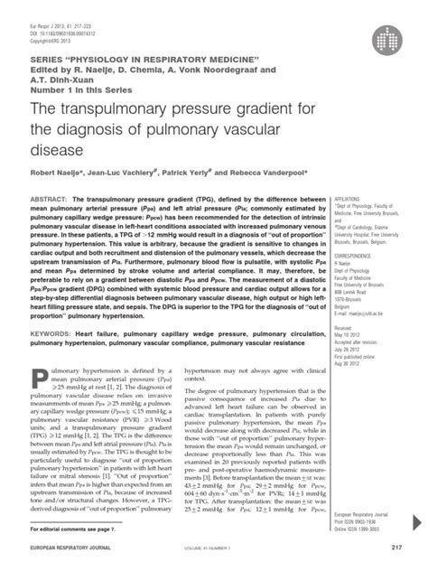 1.the Transpulmonary Pressure Gradient For The Diagnosis of Pulmonary ...