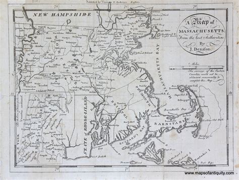 Antique Map A Map Of Massachusetts From The Best Authorities Maps Of Antiquity Antique Maps