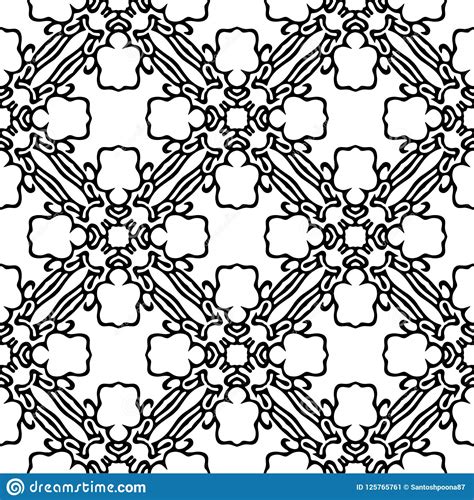 Seamless Pattern Black And White Stock Vector Illustration Of