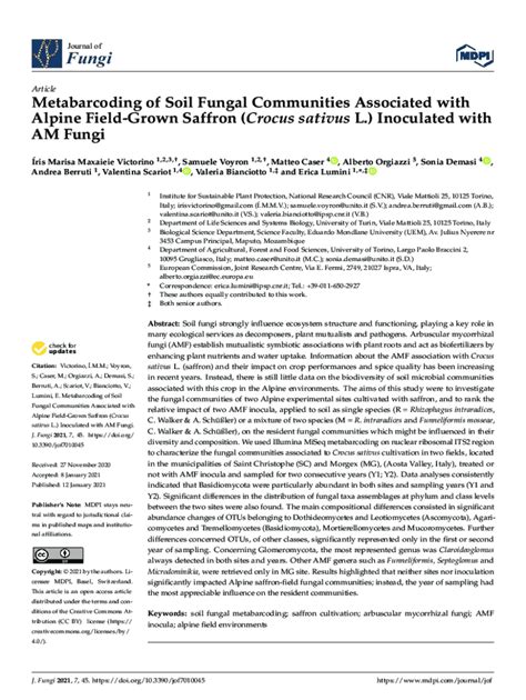 Fillable Online Iris Unito Metabarcoding Of Soil Fungal Communities