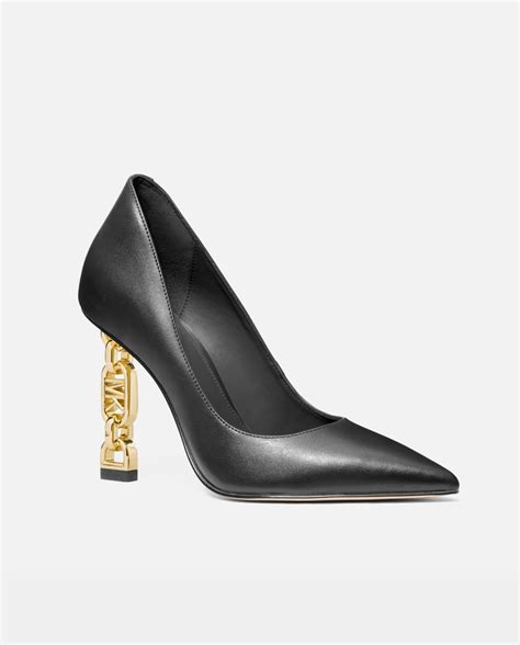 Zapatos De Sal N Tenley Pump De Mujer En Piel Con Tac N Dorado